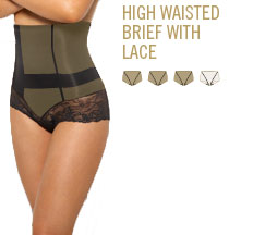 high waist brief with lace
